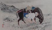  〔棲鳳十二富士〕野径の養馬